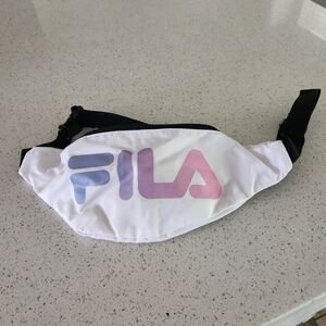 FILA White With Pink And Blue Ombre Logo Fanny Pack - Waist Bag - Belt Bag